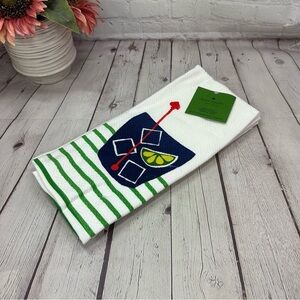 NWT Kate Spade new york cocktail mocktail theme kitchen Towel 2pc summer beach